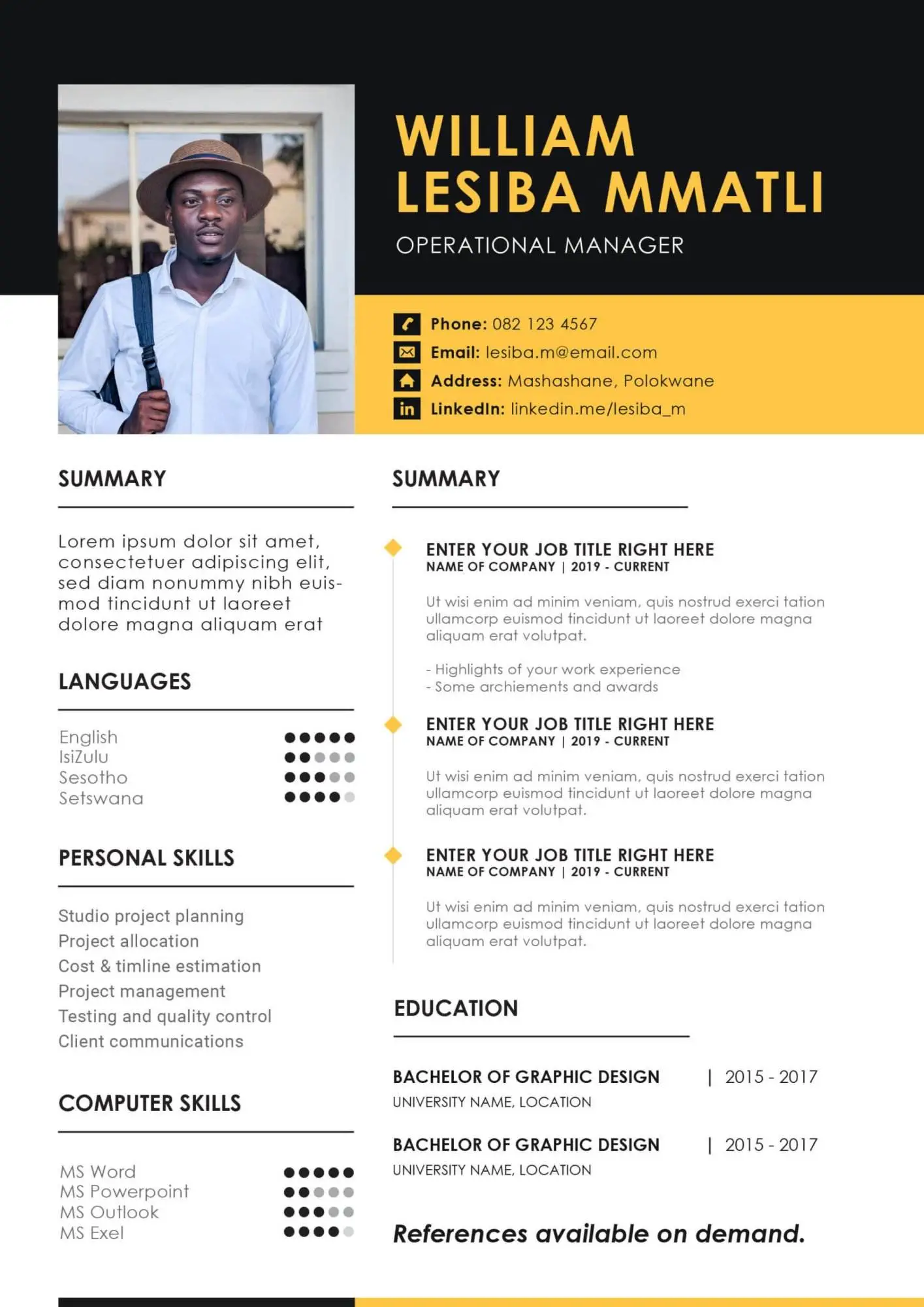 Download free cv template - CVs Portal